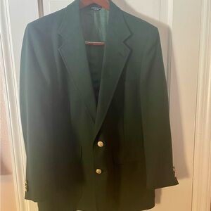 Vintage HARWICK Clothes USA Wool Blazer Men's 40R Masters Green 2 Brass Buttons
